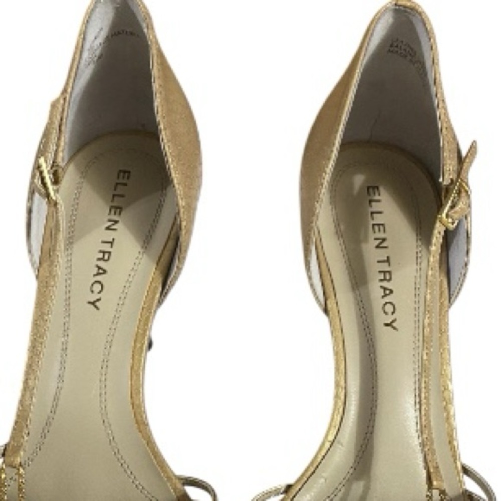 Ellen Tracy Barrett Heels, Strappy, Sz 8.5, High heels 3.25”, Neutral, Leather - Picture 5 of 11